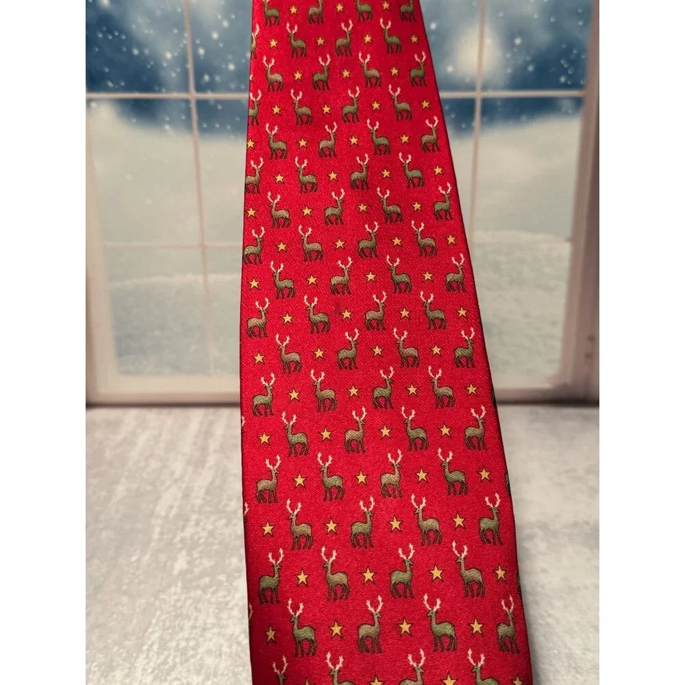 The Nature Conservancy Silk Tie –‎ Pampas Deer Print, Handmade in Korea